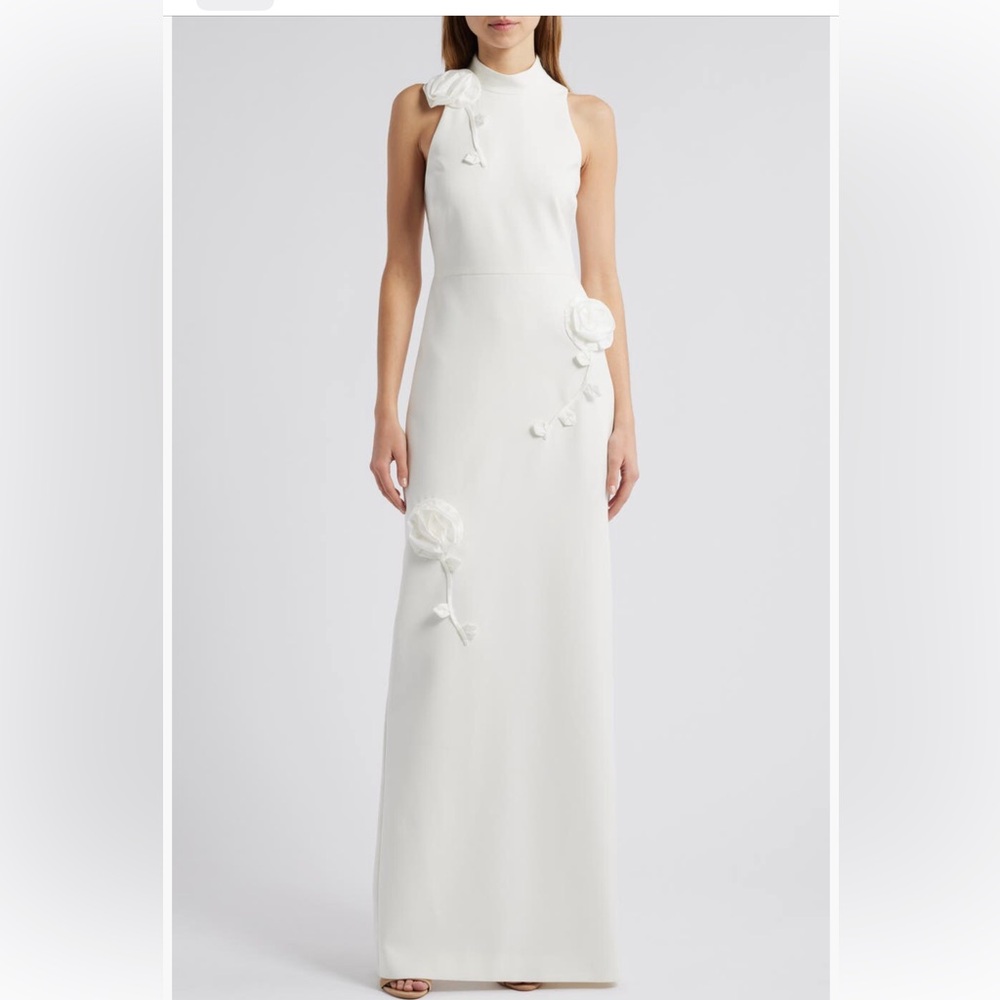 Likely White Floral Appliqué Maxi Dress